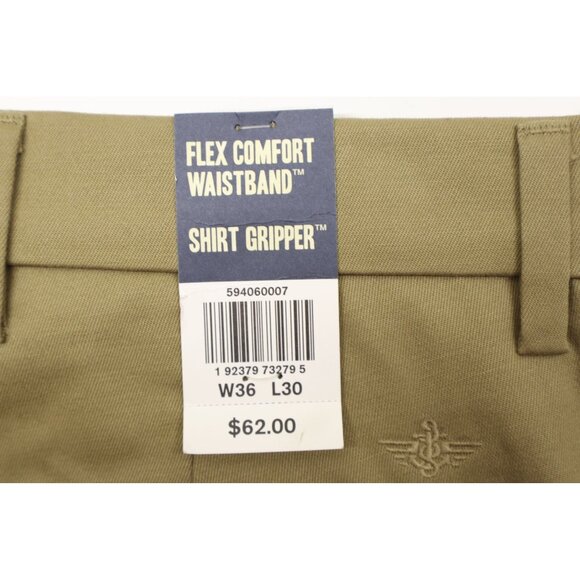 Dockers Men's Flex Comfort Waist Band Flat Front Straight Leg Khaki 36X30 New - Picture 5 of 8